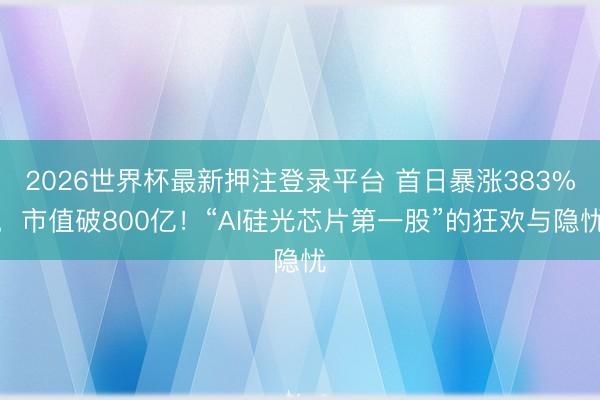 2026世界杯最新押注登录平台 首日暴涨383%，市值破800亿！“AI硅光芯片第一股”的狂欢与隐忧