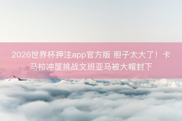 2026世界杯押注app官方版 胆子太大了！卡马拉冲筐挑战文班亚马被大帽封下