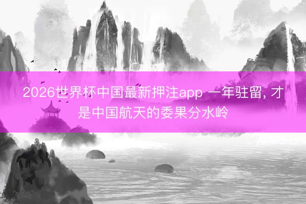 2026世界杯中国最新押注app 一年驻留， 才是中国航天的委果分水岭