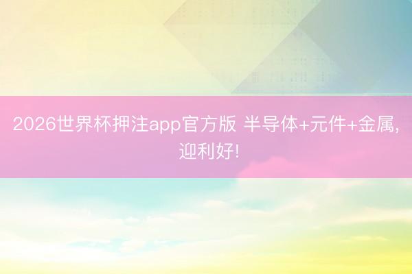 2026世界杯押注app官方版 半导体+元件+金属, 迎利好!