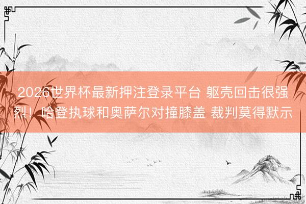 2026世界杯最新押注登录平台 躯壳回击很强烈！哈登执球和奥萨尔对撞膝盖 裁判莫得默示