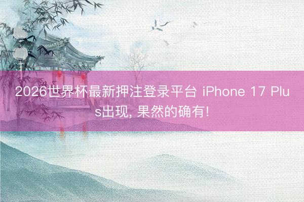 2026世界杯最新押注登录平台 iPhone 17 Plus出现， 果然的确有!